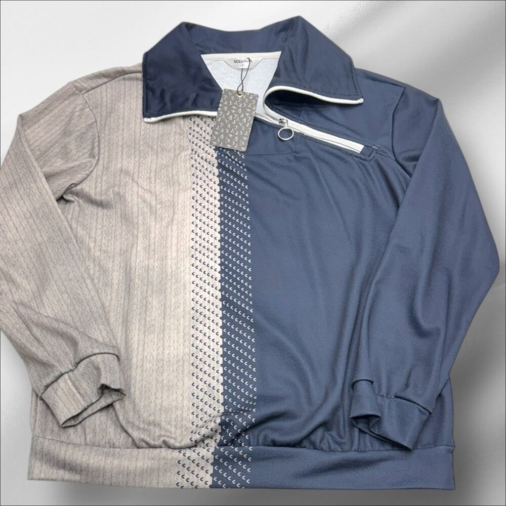 ACEGOLFS Men’s Large Gray Blue Performance Pullover